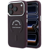 Husă pentru iPhone 17 Pro Max / iPhone 18 Pro Max, Karl Lagerfeld Leather Ring Karl RSG Logo MagSafe, Bordo