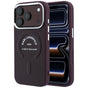 Husă pentru iPhone 17 Pro Max / iPhone 18 Pro Max, Karl Lagerfeld Leather Ring Karl RSG Logo MagSafe, Bordo