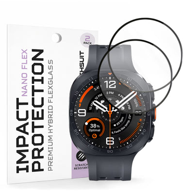 Folie pentru Samsung Galaxy Watch Ultra 2, Techsuit Nano Flex, set 2 bucăți, Neagră