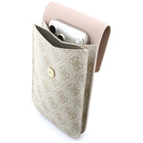 Borseta telefon Guess 4G Grained Classic Logo, Piele ecologica, Curea reglabila, Roz