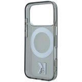 Husă pentru iPhone 17 Pro / iPhone 18 Pro, Karl Lagerfeld Hardcase IML Ring Stand MagSafe Kameo Metal, Neagră