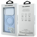 Husă pentru iPhone 17 Pro Max / iPhone 18 Pro Max, Karl Lagerfeld HC IML Ring Stand MagSafe Kameo Metal, Albastră