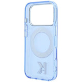 Husă pentru iPhone 17 Pro Max / iPhone 18 Pro Max, Karl Lagerfeld HC IML Ring Stand MagSafe Kameo Metal, Albastră