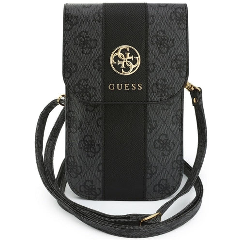 Borseta Guess 4G Classic Logo Stripe, Eco-Piele, Curea Reglabila, Neagra