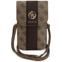 Borseta Guess Universal Phone Pouch 4G Classic Logo Stripe, Piele Eco, Curea Ajustabila, Maro