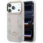 Husă pentru iPhone 17 Pro Max / iPhone 18 Pro Max, Guess Leather 4G Stripe Round Classic Logo MagSafe, Roz