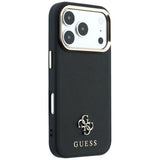 Husă pentru iPhone 17 Pro Max / iPhone 18 Pro Max, Guess Saffiano Small 4G Classic MagSafe, Neagră