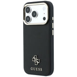 Husă pentru iPhone 17 Pro Max / iPhone 18 Pro Max, Guess Saffiano Small 4G Classic MagSafe, Neagră
