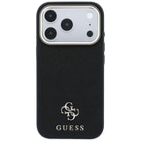 Husă pentru iPhone 17 Pro Max / iPhone 18 Pro Max, Guess Saffiano Small 4G Classic MagSafe, Neagră