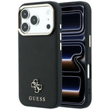 Husă pentru iPhone 17 Pro Max / iPhone 18 Pro Max, Guess Saffiano Small 4G Classic MagSafe, Neagră