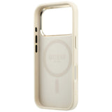 Husă pentru iPhone 17 Pro Max / iPhone 18 Pro Max, Guess Saffiano Small 4G Classic MagSafe, Bej