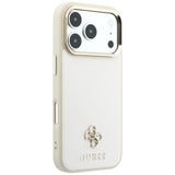 Husă pentru iPhone 17 Pro Max / iPhone 18 Pro Max, Guess Saffiano Small 4G Classic MagSafe, Bej