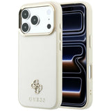 Husă pentru iPhone 17 Pro Max / iPhone 18 Pro Max, Guess Saffiano Small 4G Classic MagSafe, Bej