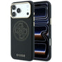 Husă pentru iPhone 17 Pro / iPhone 18 Pro, Guess Leather Perforated 4G MagSafe, Neagră