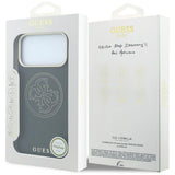 Husă pentru iPhone 17 Pro Max / iPhone 18 Pro Max, Guess Leather Perforated 4G MagSafe, Neagră