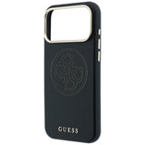 Husă pentru iPhone 17 Pro Max / iPhone 18 Pro Max, Guess Leather Perforated 4G MagSafe, Neagră