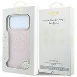 Husă pentru iPhone 17 Pro / iPhone 18 Pro, Guess Leather Perforated 4G MagSafe, Roz