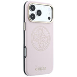Husă pentru iPhone 17 Pro Max / iPhone 18 Pro Max, Guess Leather Perforated 4G MagSafe, Roz