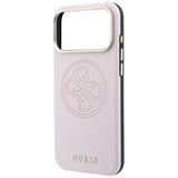 Husă pentru iPhone 17 Pro Max / iPhone 18 Pro Max, Guess Leather Perforated 4G MagSafe, Roz
