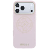 Husă pentru iPhone 17 Pro Max / iPhone 18 Pro Max, Guess Leather Perforated 4G MagSafe, Roz