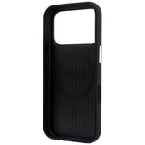 Husă pentru iPhone 17 Pro / iPhone 18 Pro, Guess Leather Perforated 4G MagSafe, Bordo