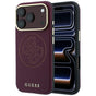 Husă pentru iPhone 17 Pro Max / iPhone 18 Pro Max, Guess Leather Perforated 4G MagSafe, Bordo