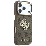 Husă pentru iPhone 17 Pro Max / iPhone 18 Pro Max, Guess Hardcase 4G Big Strass Logo, Maro