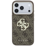 Husă pentru iPhone 17 Pro Max / iPhone 18 Pro Max, Guess Hardcase 4G Big Strass Logo, Maro