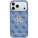 Husă pentru iPhone 17 Pro / iPhone 18 Pro, Guess Hardcase 4G Big Strass Logo, Albastră