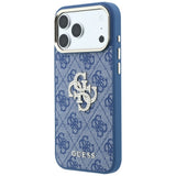 Husă pentru iPhone 17 Pro / iPhone 18 Pro, Guess Hardcase 4G Big Strass Logo, Albastră