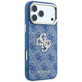 Husă pentru iPhone 17 Pro Max / iPhone 18 Pro Max, Guess Hardcase 4G Big Strass Logo, Albastră