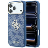 Husă pentru iPhone 17 Pro Max / iPhone 18 Pro Max, Guess Hardcase 4G Big Strass Logo, Albastră