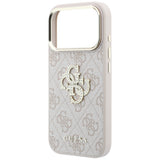 Husă pentru iPhone 17 Pro / iPhone 18 Pro, Guess Hardcase 4G Big Strass Logo, Roz
