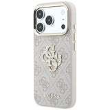Husă pentru iPhone 17 Pro / iPhone 18 Pro, Guess Hardcase 4G Big Strass Logo, Roz