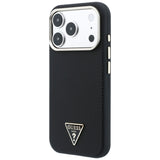 Husă pentru iPhone 17 Pro / iPhone 18 Pro, Guess Kevlar Triangle Logo MagSafe, Neagră