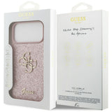 Husă pentru iPhone 17 Pro Max / iPhone 18 Pro Max, Guess Fixed Glitter Big 4G, Roz