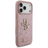 Husă pentru iPhone 17 Pro Max / iPhone 18 Pro Max, Guess Fixed Glitter Big 4G, Roz