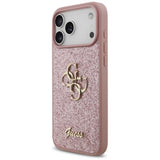 Husă pentru iPhone 17 Pro Max / iPhone 18 Pro Max, Guess Fixed Glitter Big 4G, Roz