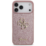 Husă pentru iPhone 17 Pro Max / iPhone 18 Pro Max, Guess Fixed Glitter Big 4G, Roz