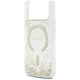 Husă pentru iPhone 17 Pro Max / iPhone 18 Pro Max, Guess Resin Bottom Glitter MagSafe, Aurie