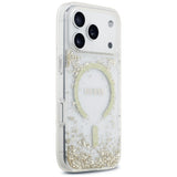 Husă pentru iPhone 17 Pro Max / iPhone 18 Pro Max, Guess Resin Bottom Glitter MagSafe, Aurie