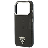 Husă pentru iPhone 17 Pro Max / iPhone 18 Pro Max, Guess Kevlar Triangle Logo MagSafe, Maro