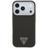 Husă pentru iPhone 17 Pro Max / iPhone 18 Pro Max, Guess Kevlar Triangle Logo MagSafe, Maro