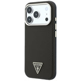 Husă pentru iPhone 17 Pro Max / iPhone 18 Pro Max, Guess Kevlar Triangle Logo MagSafe, Maro