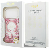 Husă pentru iPhone 17 Pro / iPhone 18 Pro, Guess Resin Bottom Glitter MagSafe, Roz