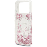Husă pentru iPhone 17 Pro Max / iPhone 18 Pro Max, Guess Resin Bottom Glitter MagSafe, Roz
