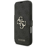Husă pentru iPhone 17 Pro / iPhone 18 Pro, Guess Book 4G Metal Logo, Neagră
