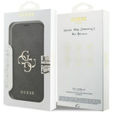 Husă pentru iPhone 17 Pro Max / iPhone 18 Pro Max, Guess Book 4G Metal Logo, Neagră