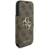 Husă pentru iPhone 17 Pro Max / iPhone 18 Pro Max, Guess Book 4G Metal Logo, Maro