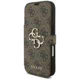Husă pentru iPhone 17 Pro Max / iPhone 18 Pro Max, Guess Book 4G Metal Logo, Maro